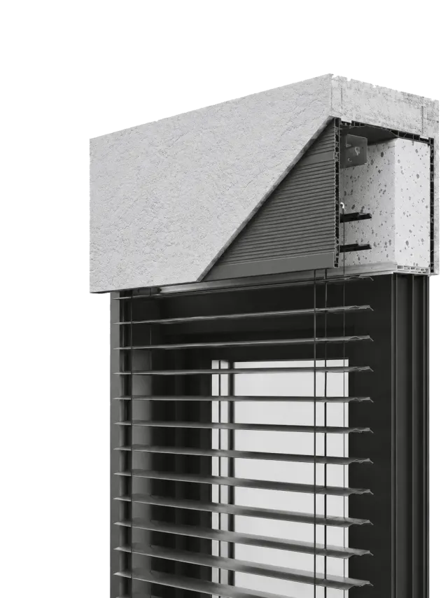 CLEVERBOX Aufsatz-Jalousie mit Aluminiumführungen